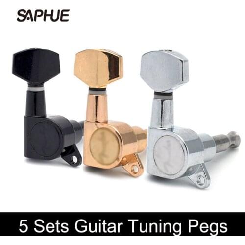 5 Sets/30pcs Guitar Tuning Pegs Tuner Machine Heads DIY FD Logo tuning peg machine head Chrome-Gold-Black