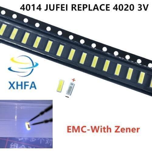 500pcs 4014 JUFEI Replace 4020 SMD LED Beads Cold white 0.5W 3V 150mA For TV/LCD Backlight LED Backlight High Power LED EMC