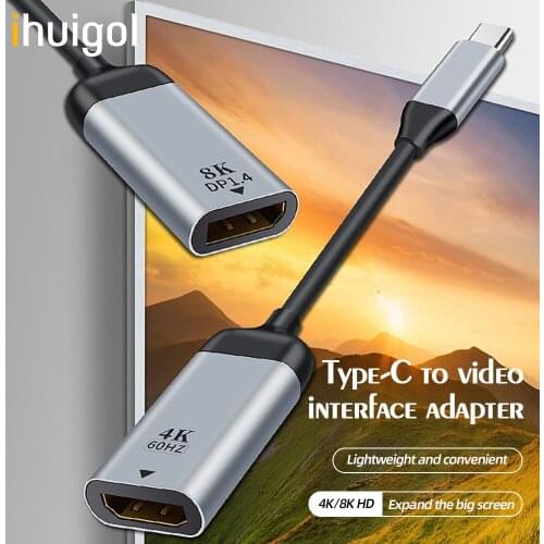 Ihuigol Type C HDMI Adapter to Hdmi/VGA/DP/RJ45/Mini DP HD Video Converter 4K 60Hz For Macbook Pro Samsung S9 S10 Projector TV