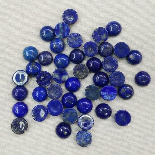 2018 fashion top quality natural Lapis Lazuli round cab cabochon beads 10mm for jewelry Accessories wholesale 50pcs/lot free