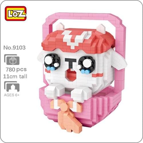 CB 9103 Zodiac Aries Sheep Cartoon Pocket Animal Bow DIY Small Mini Diamond Blocks Bricks Building Toy For Children No Box