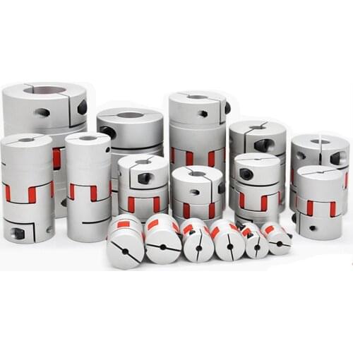 I/D 4mm-12mm O/D 25mm Length 30mm Aluminium Polyurethane Plum Shaped Clamping Flexible Shaft Coupler Encoder CNC Stepper Motor