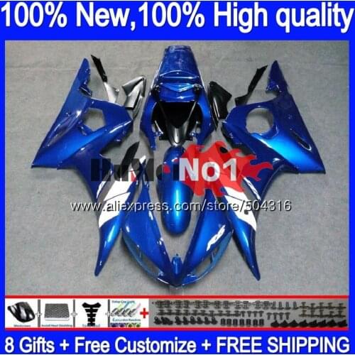 Body For YAMAHA YZF600 YZF R6 600CC YZF 600 R 6 CC Blue white 5MC.12 YZF-600 YZF-R6 2003 2004 2005 YZFR6 03 04 05 Fairings