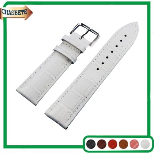 Leather Watch Band for Ulysse Nardin 16mm 18mm 20mm 22mm Men Women Belt Wrist Strap Loop Bracelet Black White Red Brown + Pin