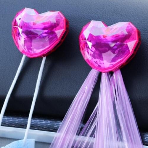 2Pcs Cute ABS Heart-shaped Car Hooks Organizer Car Clips Storage Hanger For USB Cable Headphone Key Storage Car Adhesive Hook