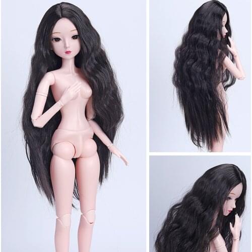 60cm BJD Dolls with Long Wig Accessories Bald Head 1/3 Makeup Dolls Naked Body DIY Long Straight Hair Dolls Girls Toy Gifts