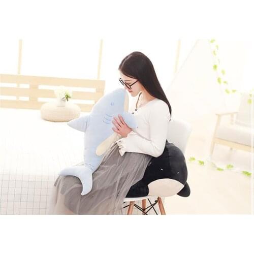 Small cute soft shark toy plush blue shark pillow doll gift about 60cm 2581