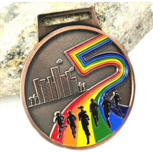 Running metal track medal Marathon Medal Running Metal Track And Field Competition Gold And Silver Bronze Club Kindergarten