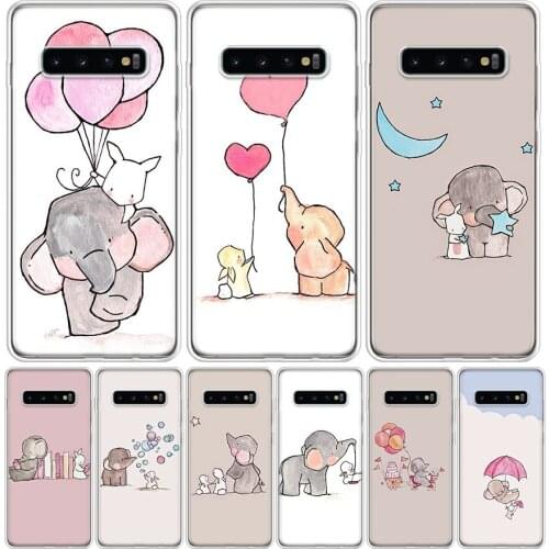 Cute Elephant and rabbit Cartoon Phone Case For Samsung Galaxy A50 A70 A30S A51 A71 A10 A20E A40 A90 A20S M30S A6 A7 A8 A9 Plus