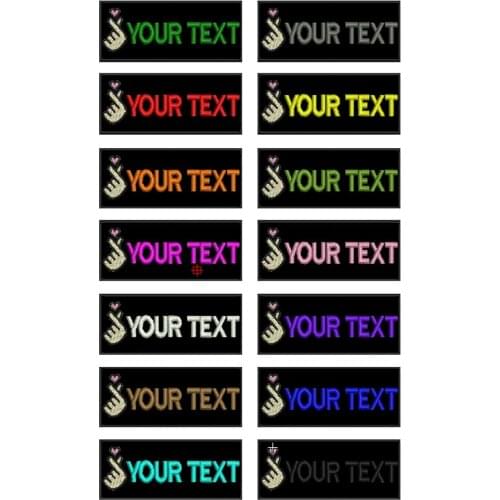 Heart Embroidery Custom Name Text Patch Stripes badge Iron On Or Sew On Or Velcro Backing Patches For Dog Collar