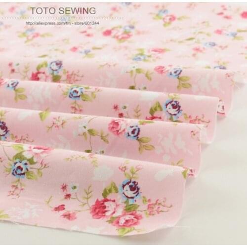 New pink printed floral patterns 50cmx160cm/piece cotton fabric quilting home textile factory direct fabric free shipping