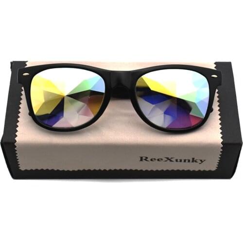 2020 New Pink Rainbow Square Kaleidoscope Glasses For Men Women EDM Light Diffraction Futuristic sunglasses Rave Festival