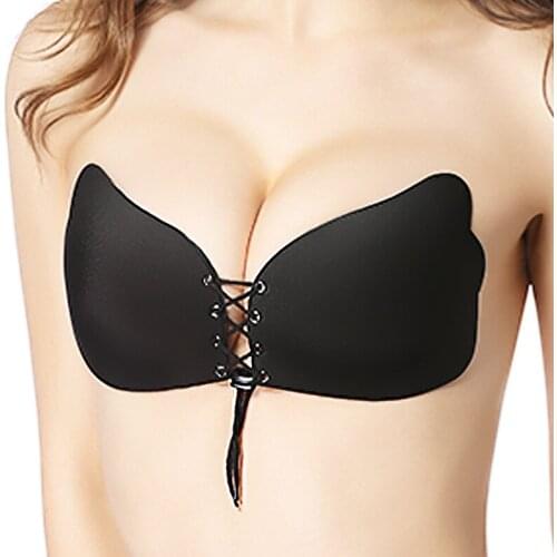 New Sexy lingerie Push Up Bra Silicone Lace Up Bralette Soutien Gorge Invisible Strapless Bras for Women Adhesive Bra Size E F G