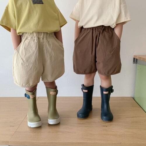 Summer New Kids Shorts 2021 Fashion Korean Cotton Boys Girls Short Pants 2-7 Y Childrens Casual Loose Solid Shorts Baby Clothes