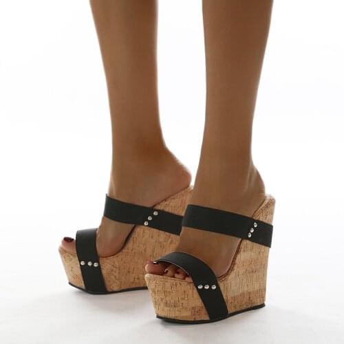 New Simple Wedge Heel Sandals Women Sexy Pumps Shoes Sizes 35-42