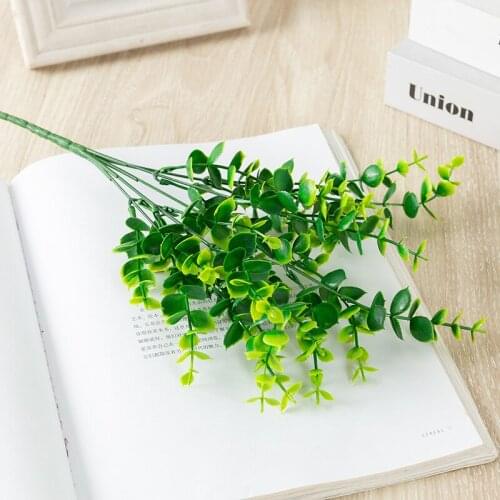 Plastic Bouquet Artificial Eucalyptus Plant Greenery Shrubs Bouquet for indoor outdoor decoration