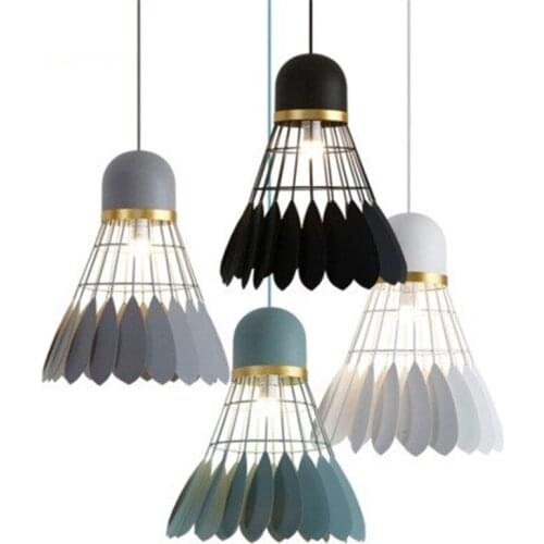 Nordic Design Badmint Droplight Loft Modern LED Pendant Light Fixtures For Dining Room Bar Iron Hanging Lamp Home Lighting