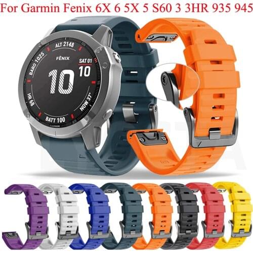 26 22MM Silicone Quick Release Watchband Strap for Garmin Fenix 6X 6X Pro Watch Easyfit Wrist Band Strap For Fenix 6 6 Pro Watch
