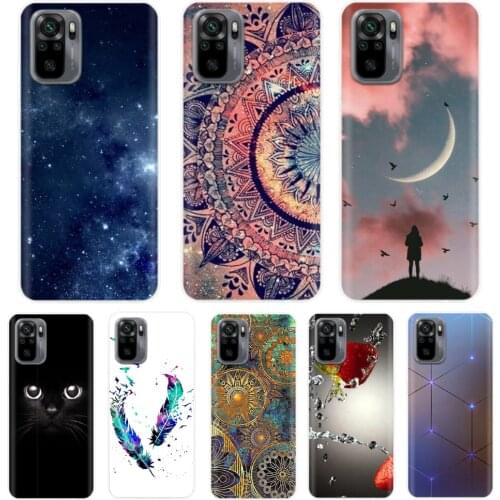 Silicone Flower Phone Case For Xiaomi Redmi Note 10 Case 6.43'' Lovely TPU Back Cover For Xiomi Redmi Note10 Pro Bumper Shells