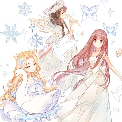 Fairy Girls And Flying Birds PET Washi Tapes Bullet Journal Masking Tape Adhesive Tape DIY Scrapbooking Washi Stickers