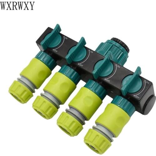 Wxrwxy Drip irrigation 4 way Tap garden Tap splitter irrigation hose faucet adapter cranes 1/2 hose connector 1pcs