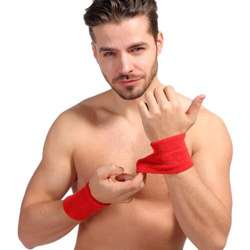 Sports Terry Towel Embroidery Sweat ABSorption Outdoor Children Sweat ABSorption Breathable Elastic Long Cotton Wrist Neutral