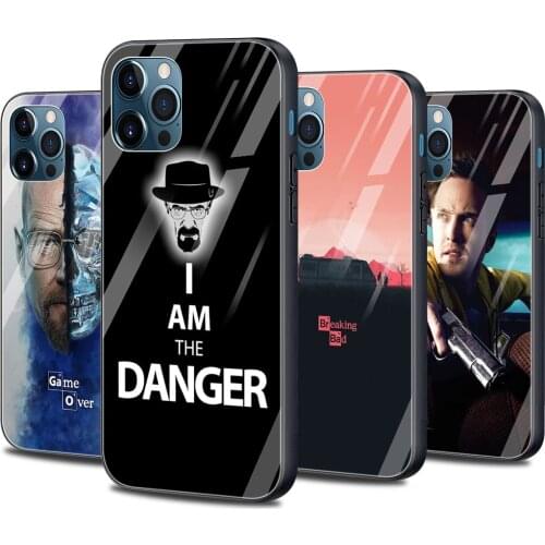 Glass Smartphone Case For iPhone 12 11 Pro Max XS XR X 7 8 Plus 12 Mini SE 2020 Black Silicone Cover Breaking Bad