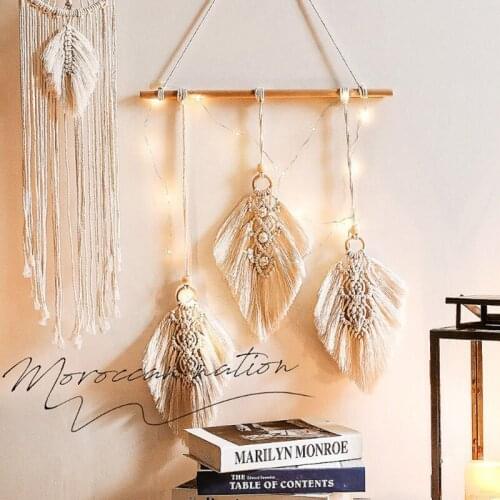 Hand-woven Woven Tapestry Pendant Macrame Wall Hanging Boho Bohemian Crafts Room Decoration Gorgeous Tapestry for Art Home Decor