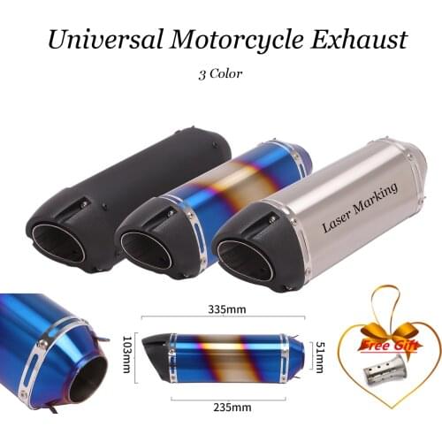 Universal Motorcycle Moto Exhaust Muffler Moto Exhaust Moto For RC390 Z800 GSXR750 Tmax530 Xmax300.250 CBR500 MT07 MT09