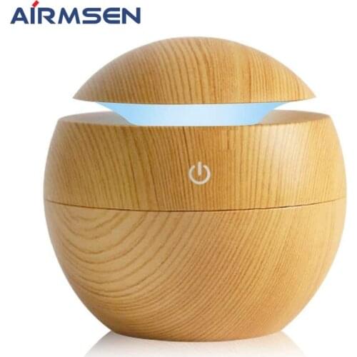 AIRMSEN 130ML USB Aroma Diffuser Ultrasonic Cool Mist Humidifier Air Purifier 7 Color Change LED Night Light For Office Home