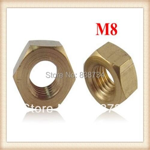 High quality hex nut m8 hex brass nut (50PCS/LOT)