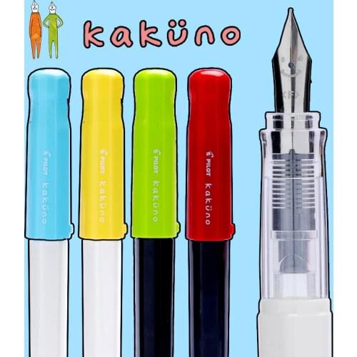 Japan Pilot Kakuno Smile Fountain Pen F/M Nib For Student School Office FKA-1SR with 1 pack IC-50 INK