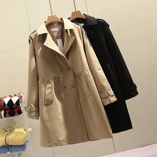 2020 Plus Size 4XL Spring Autumn New Women Double Breasted Trench Coat Female Slim Street Windbreaker Business Outerwear HK400