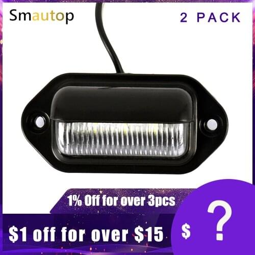 2pcs 6LED License Number Plate Light Lamps for Car Truck SUV Trailer Lorry Buses Trailers Trucks License Plate Car Number box