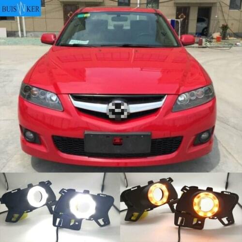 2PCS LED DRL Daytime Running Lights Daylight Fog light With Turn Signal Lamp DRL For Mazda 6 Mazda6 2010-2015