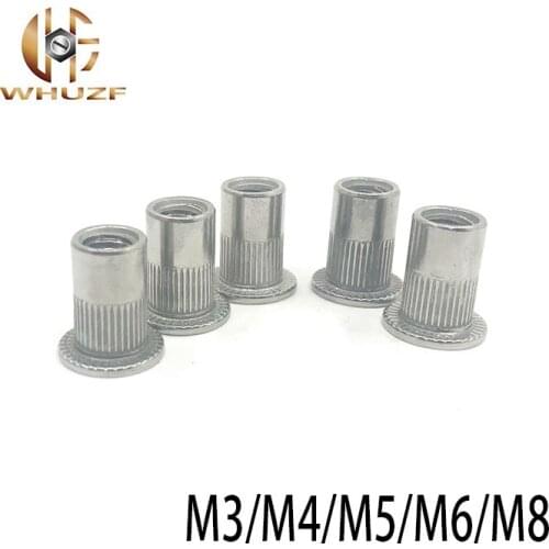 25PCS M3 M4 M5 M6 M8 mix 304 stainless Steel Rivets T Hollow Rivet Set hreaded Rivet Metal Plate Tube Fastener Tool