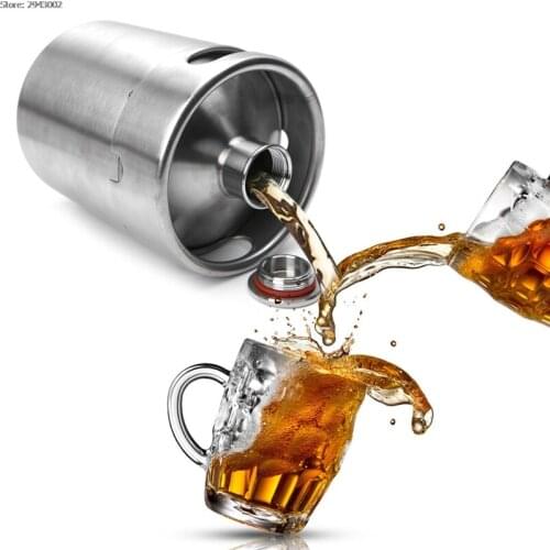 2L Mini Beer Growler Mini Keg Stainless Steel Beer Growler Mini Beer Keg,beer Bottle,barrels Home Brewing Making Bar Tool