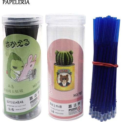 50Pcs/Box Erasable Gel Pen Refills Rod 0.5mm Washable Handle Magic Erasable Pen for School Pen Writing Tools Kawaii Stationery