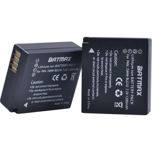 2Pcs DMW-BLG10 BLG10E BLG10PP BLE9 BLE9E Batteries for Panasonic Lumix DMC GF6 GX7 GF3 GF5 ZS100 ZS60 LX100 GX85 DC-ZS70 GX80