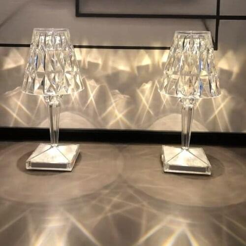 Diamond Lamp Night Light Rechargeable Battery Atmosphere Bedroom Bedside Luxury Romantic Fashion Crystal Table Lamp