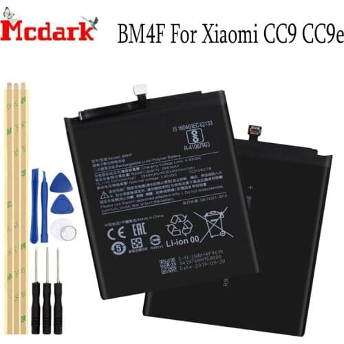 For Xiaomi CC9 CC9e Smart Phone Battery BM4F Batterie Bateria Accu 3940 mAh Replacement High Quality Back Up Bateria+tools