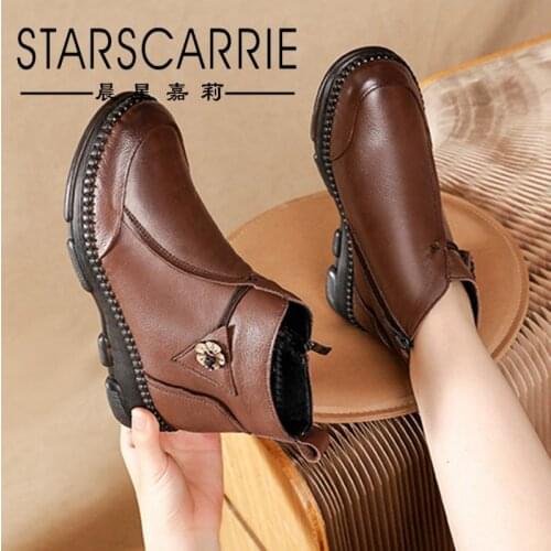 Soft-soled high-top short boots autumn 2021 new riding boots women middle-aged and elderly non-slip womens boots winter