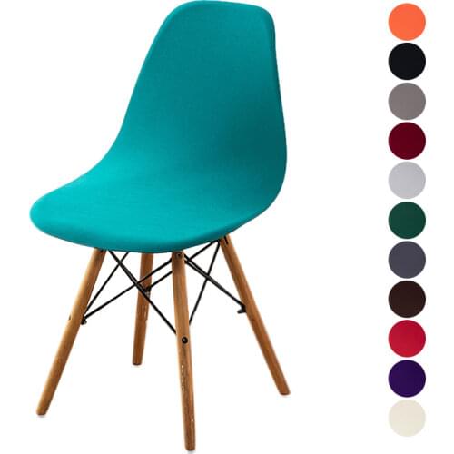1pc Solid Modern Chair Seat Cover For Office Chair Armless Shell Chair Cover Company Banquet Chairs Slipcover Washable Fashion