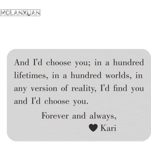 Valentines Day Husband Gifts Wallet Insert Card for Men From Wife Girlfriend Birthday Gifts for Him Groom Bride