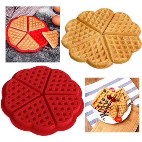 Waffle Mold Silicone Waffle Baking Mould Maker Chocolate Baking Tray Round Non Stick Waffles Biscuit Pan Cake Making Bakeware