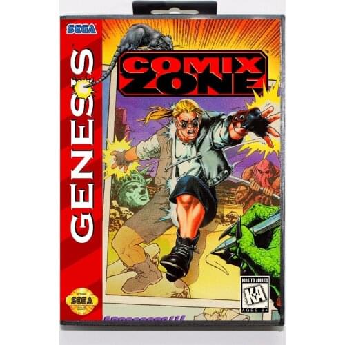 Comix Zone Game Cartridge 16 bit MD Game Card With Retail Box For Sega Mega Drive For Genesis