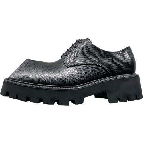 Owen Seak Men Genuine Leather Shes Lace Up Heighten Luxury Trainers Casual High Street Flats Autumn Shoes