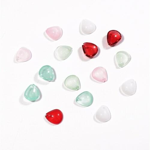10 Pieces/Bag of 12x10 mm Cabochon Teardrop Shaped Petals Handmade Lighting Beads DIY Hairpin Jewelry Making Accessories