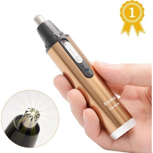 Electric Nose Hair Trimmer Rechargeable Professional Fashion Champagne Color Nose Hair Clipper Men Women Ear Hair Trimmer Brand
