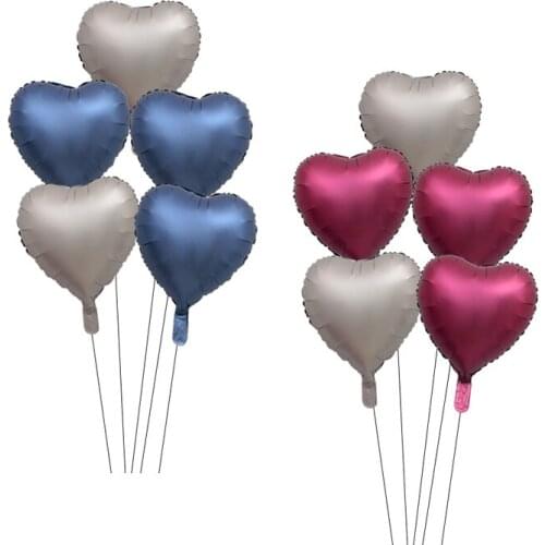Happy Birthday Metal Foil Heart Balloon 5pcs 18inch helium balloon Wedding Festive Baby Shower kids Party Decoration Supplies